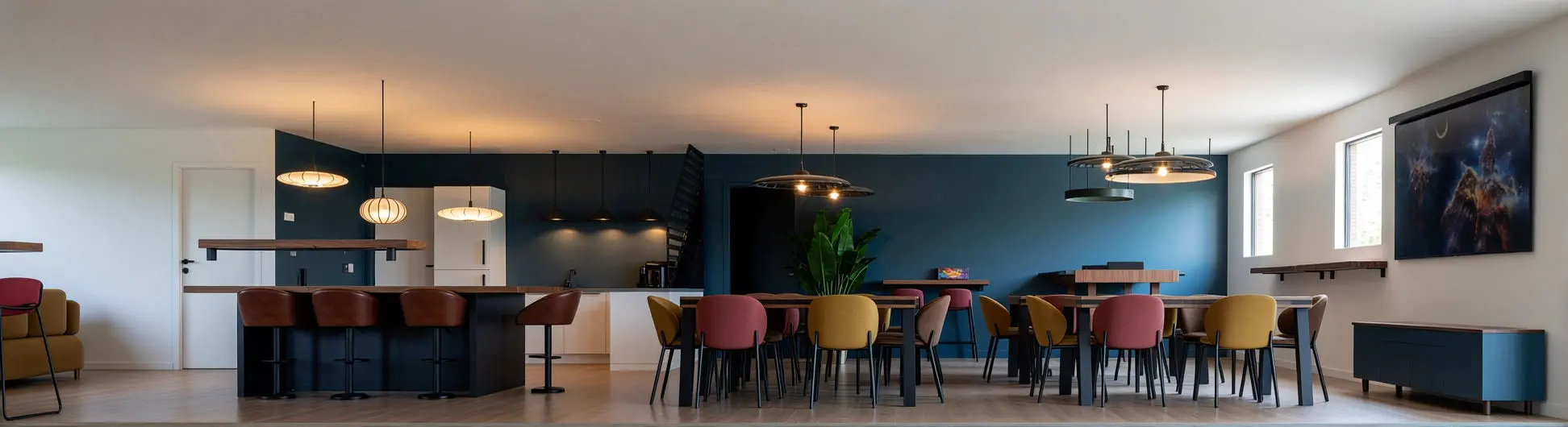 conception décoration intérieur, un espace professionnel restauration, pause et conférences Vendée