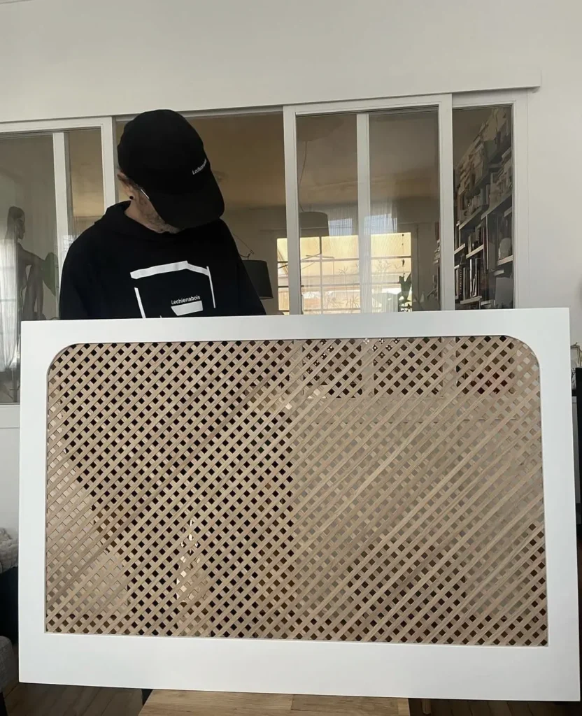 Pièce sur-mesure, un cache radiateur et une verrière